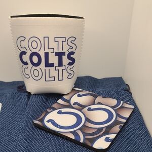 Colts Football Beverage Holder And Coaster Nwt